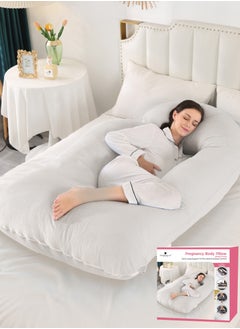 Buy Pregnancy Pillow G-Shape Long Maternity Pillow, 180 Cm Full Body Support, Removable and Washable Velvet Cover-Complete Support for Back, Hips, Legs, Belly,White in Saudi Arabia