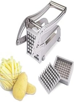 اشتري MaxGoods Stainless Steel Potato Slicer with Interchangeable Cutting Blades for French Fries and Vegetables Easy to Slice, Silver في مصر