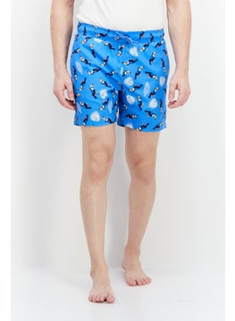 اشتري Men Allover Print Drawstring Board Short, Blue Combo في الامارات