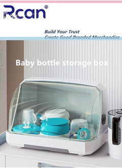 Buy Baby Bottle Storage Box With Lid Can Be Drained Brying Rack Baby Tableware Dust proof Detachable Storage Box Home in Saudi Arabia