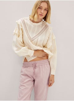 Buy Embroidered Ruffle Detail Top in Saudi Arabia