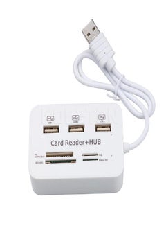اشتري Micro USB Hub 2.0 Combo 3 Ports Card Reader High Speed USB Splitter All In One Card Reader 3 Ports USB2.0 Hub USB Splitter For Laptop Desktop في السعودية
