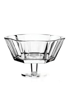 Buy Nude Footed Round Server Fruit Bowl (25.6cm)-Reflection-Hand Made Lead Free Crystal Glass-Turkey Made in Egypt