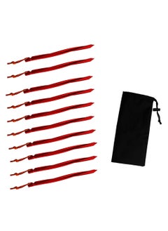 اشتري Tent Pegs, 10 Pcs Aluminium Alloy Tent Stakes Lightweight Heavy Duty Garden Nail 25cm forFor Outdoor Camping Trip Hiking Beach Heavy Duty with Storage Pouch Bag في الامارات