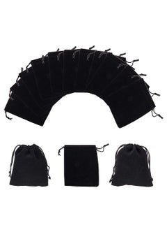 Buy Velvet Gift Bags 9 x 12 cm Drawstring jewelry pouches for Candy Wedding Party Favor Bags Black 12 Bags in UAE