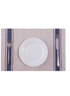 اشتري Set of 6 Placemats Heat Resistant Dining Table Place Mats 30x45CM Linen Placemats Kitchen Table Mats Indoor Outdoor Placemat, Grey في السعودية