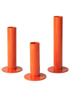 Buy Candle Holder, Set Of 3, Orange in Saudi Arabia