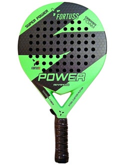 اشتري FORTUSS Padel Tennis Racket - Full Carbon Fiber - 3D Hexagon Surface with Light EVA Memory Flex Foam Core - Padel Racquet - Round Shape Paddle Racket with Bag Included (Green) في الامارات