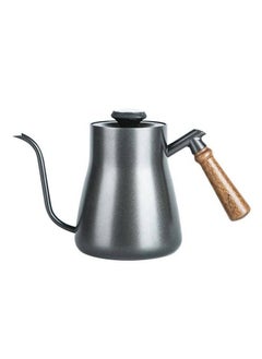 Buy Arabic drip kettle with wooden handle and stainless steel lid, 850 ml capacity, made of 304 stainless steel, rust-resistant, small spout and long neck allow easy and slow pouring of coffee in Egypt