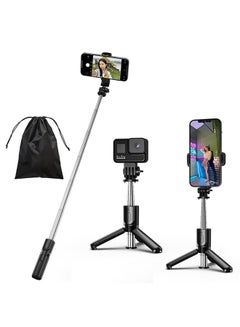 Buy Selfie Stick - 4 in 1 Selfie Stick Tripod Mini Extendable Phone Tripod Portable with Detachable Wireless Remote Compatible with iPhone Samsung Camera Android(Mini Black) in UAE