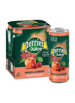 اشتري Juice Peach And Cherry Slim Can 250ml Pack of 4 في الامارات