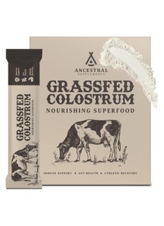 Buy Ancestral Supplements Grass Fed Beef Bovine Colostrum Powder Packets, Immune Support Supplement, Gut, Skin & Hair Health Support Supplements, Promotes Growth and Repair, Non GMO, 30 Sticks, Unflavored in UAE