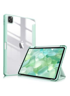 Buy Hybrid Case Compatible with iPad Pro 11 Inch (2022/2021/2020/2018, 4th/3rd/2nd/1st Generation) - Ultra Slim Shockproof Clear Cover w/Pencil Holder, Auto Wake/Sleep(Mint Green) in Egypt