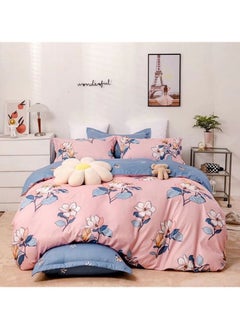 Buy 6-Piece Queen Size Duvet Cover Set Microfibre Super Soft Cotton Includes 1xDuvet Cover 180x230cm Sheet 160x200+30cm 4xPillowcases 50x75cm in UAE