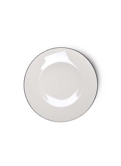 اشتري Aleksa Series White Porcelain Plate With A Platinum Finish 20cm في الامارات