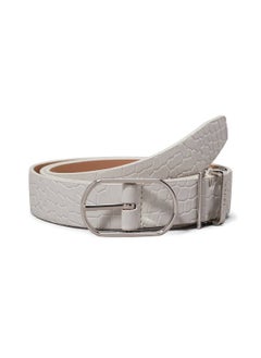 Buy Women's Must Metal Loops Belt - Faux Leather, White in Saudi Arabia