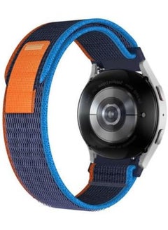 Buy Ecosystem Nylon Strap 20mm Compatible with Keiselect Lora Lady, SAMSUNG Watch 6 | WATCH 5 , and AMAZFIT GTS2 | GTS3 | GTS4 (Blue - Orange) in Egypt