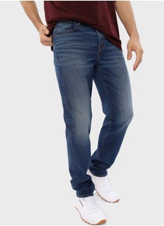 Buy Light Wash Straight Fit Jeans in UAE