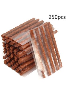 Buy 250 Pcs Brown Tire Repair Strings,Emergency Tubeless Tire Puncture Repair Strip Strings Kit, 100mm x 6 mm Automotive Tool Tire Repair Rubber Plugs for Tires Car, Bike, Wheelbarrow, Mower in UAE