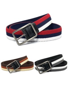 Buy Classic Milano® Braided Canvas Woven Elastic Stretch Belt for Men/Women/Junior with Multicolored Belt men Enclosed in an Elegant Gift Box by Milano Leather in UAE