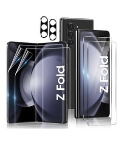 Buy [6 in 1] For Samsung Galaxy Z Fold 6 Screen Protector, 2 Pack Inner TPU Film + 2 Pack Front Tempered Glass + 2 Pack Tempered Glass Camera Lens Protector [HD Drop-Proof] in UAE