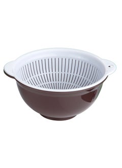 Buy Plastic Vegetables strainer, Rice, Vegetables and fruits strainer, Brown*White, Size 23 Cm in Saudi Arabia