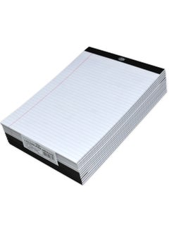 اشتري 12-Piece FIS Writing Pads Without Cover, Single Ruled, A4 Size (50 Sheets x 12-Piece) White Color - FSPD50A4W في الامارات