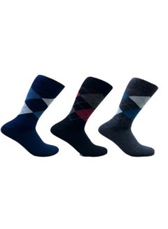 Buy Classic Men Long Socks Design Pack of 3 in Egypt