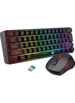 Buy 60% Wireless Gaming Keyboard and Mouse Combo Include 2.4G Small Mini Merchanical Feel Keyboard Ergonomic Design Vertical Black Combo Wireless in Saudi Arabia