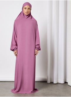 Buy Praying Dress In Plain Color With Attached Veil in Saudi Arabia