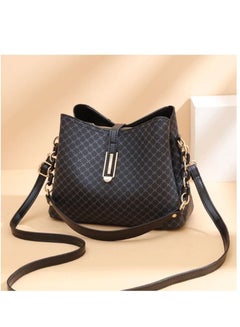 Buy PU Leather Handbag Large Capacity Shoulder Bag for Women Black in UAE