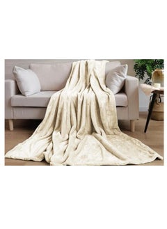 اشتري PAN Home Home Furnishings Ultra Plush Blanket 150X200 cm- Beige في الامارات