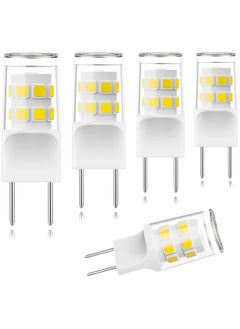 Buy (5PCS) G8 Led Bulb, 3W Equivalent 20W-25W Halogen Bulb, G8 GY8.6 Bi-pin Base, T4 120V Puck Light Bulb for Replacement Microwave Light Bulbs, Under Counter Kitchen Lighting, Daylight White 6000K in Saudi Arabia