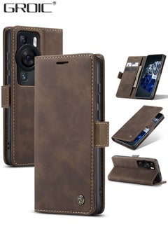 Buy For Huawei P60pro/ Huawei P60 Case, Luxury Leather Wallet Cover, Leather Wallet Case Classic Design with Card Slot and Magnetic Flip Flip Folding Case 6.67'' in UAE