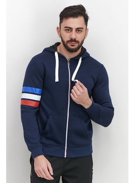 اشتري Men Comfort Fit Full Zip Hooded Sweatshirt, Navy في السعودية