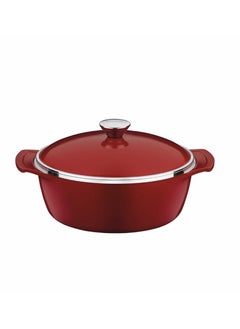 Buy Lyon 24cm 3.7L Red Forged Aluminum Casserole with Interior Starflon High Performance PFOA Free Nonstick Coating in UAE