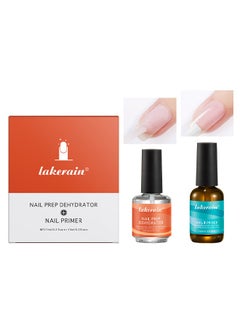 Buy 15ml Gel Nail Polish Nail Dehydrator and Primer, 2 Pcs Acid Free Natural Nail Prep Dehydrate & Bond Primer Nail Bond, Air Dry Superior Bonding Primer for Acrylic Powder Nail Supplies Set in UAE