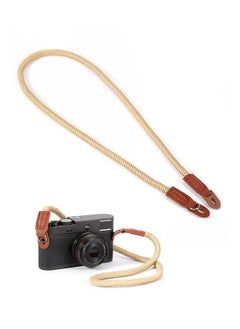 Buy Camera Carrying to Weave Wrist Strap, Adjustable Leather Nylon Camera Storage Safety Handstrap, Shock Absorbing Camera Shoulder Strap (Off White) in Saudi Arabia