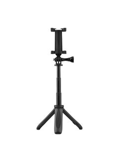 Buy Portable Foldable Mini Desktop Tripod Phone Holder with 3 Sections Extendable Adjustable Phone Clip Length for Smartphone Vlog Recording Selfie Live Stream in Saudi Arabia