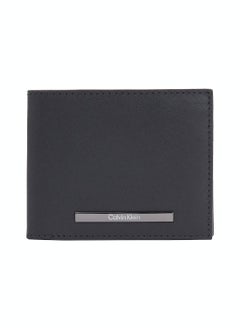 Buy Men's Modern Bar 6-Card Bifold Wallet - Leather, Black in UAE