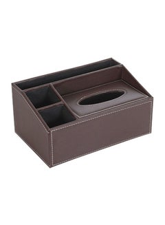 Buy Multifunctional Leather Rectangular Tissue Box Tissue Storage Box with Pen Pencil Stationery Phone Remote Holder Storage Box for Home Restaurant and Office in UAE