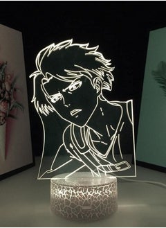 اشتري 3D Illusion Table Lamp LED Multicolor Night Light Base Levi Ackerman for Kid Home Room Decor Anime Acrylic Attack On Titan 16 Color with Remote في الامارات