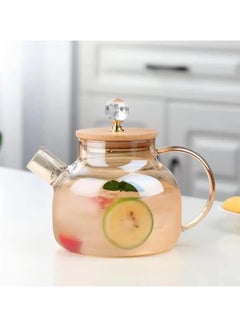Buy Glass Teapot Water Kettle 1000ML for Ice/hot Tea Coffee Juice Maker Luxury Design in UAE