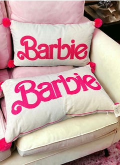 Buy BARBIE PILLOW HIGH QUALITY SOFT FLUFFY MICRO FIBER FILLED NEW FASHION DECORE PERFECT GIFT FOR GIRLS 30CM X 50CM in Saudi Arabia