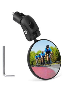 اشتري Easy and durable, Clear Mirror, Bike Bicycle Cycling Rear View Mirrors, Safe Rearview Adjustable Handlebar Mounted Plastic Convex Mirror for Mountain Road في السعودية