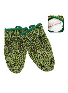 Buy Cartoon Crocodile BBQ Gloves, Heat Resistant Grill/ Cooking/ Pizza/ Baking/ Fireplace/ Stove/ Pot Holder/ Furnace/ Cast/ Barbecue Oven Gloves for Men & Women, in Kitchen & Animal Handling (2PC) in Saudi Arabia