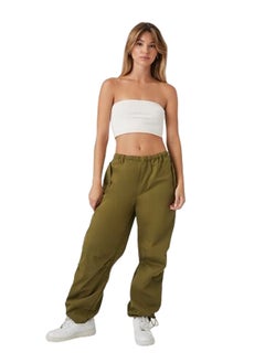 Buy Twill Wide-Leg Parachute Pants in Egypt