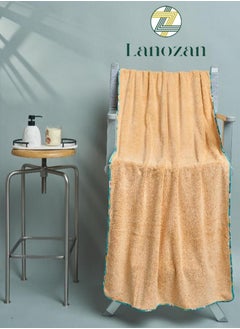 Buy Medium bath towel size 140*70*2.5cm beige in Saudi Arabia