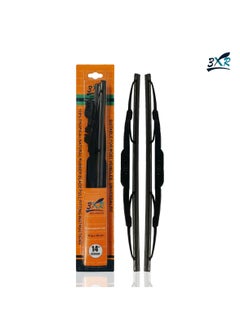 اشتري 3XR Professional Grade 14" 350mm Universal Fit Car Wiper Blades - 2 Piece Set في السعودية