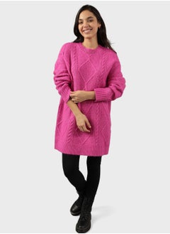 Buy Crew Neck Knitted Sweater in UAE